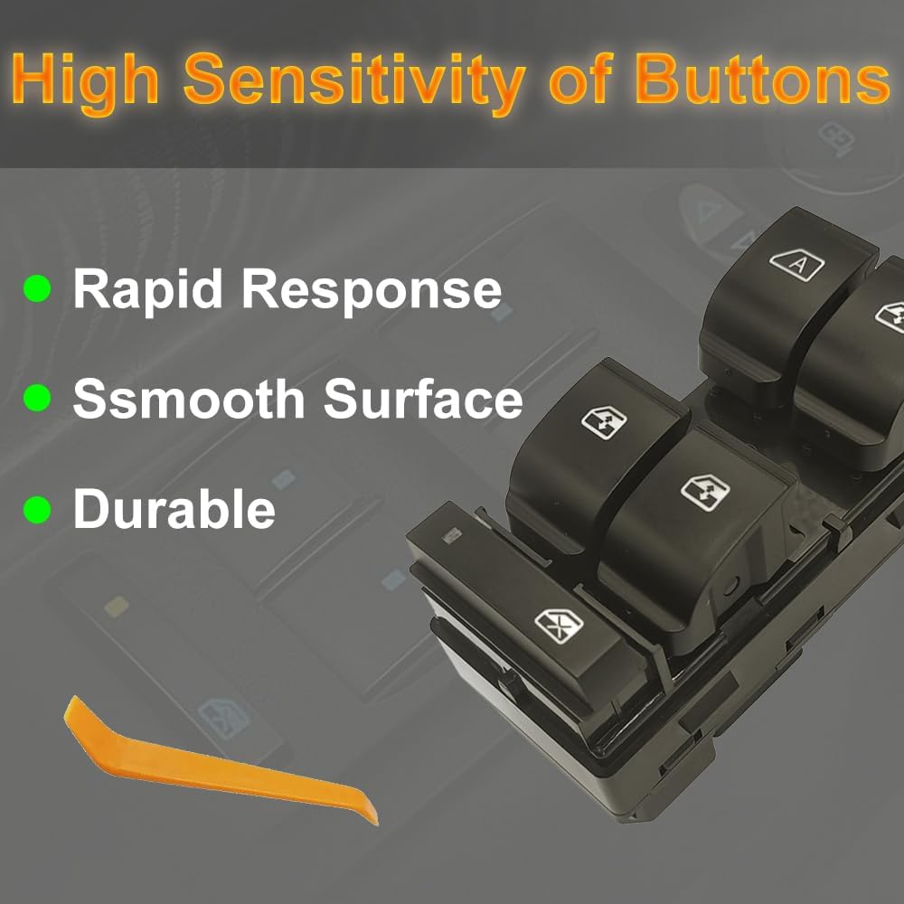 20945129 Driver Side Master Window Control Switch Button Compatible with 2007-2013 Chevy Silverado 1500/2500 HD/3500 HD/GMC Sierra/Yukon/Buick, Master Window Switch Fit for 08-11 Chevy HHR, Blue Light