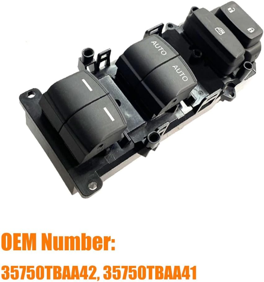 Master Power Window Switch Button Replacement for 2016 2017 2018 2019 2020 2021 Honda Civic EX | SI Touring Replace #35750TBAA42, 35750TBAA41 for Front Left Driver Side with Double Auto Switch Control