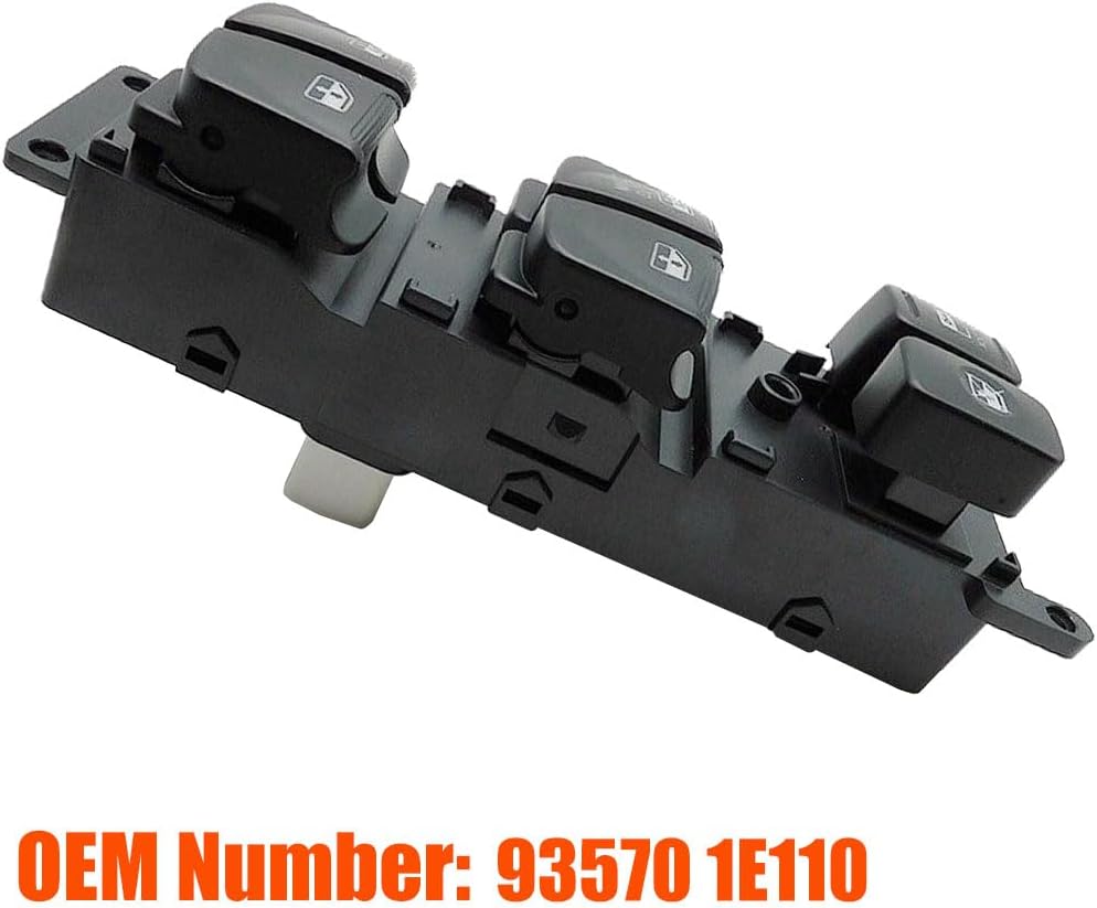 93570-1E110 Front Left Power Control Window Switch Driver Compatible with 2007-2008 Hyundai Accent Replace OE 93570 1E110 Replacement for Driver Side Electric Master Window Switch for Accent 2007-2008