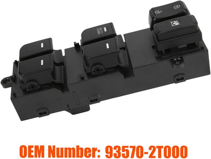 93570-2T000 Front Left Power Control Window Switch Driver Compatible with 2010-2013 Kia Optima Replace# 935702T000, Driver Side Electric Master Window Switch Replacement for Optima 2010 2011 2012 2013