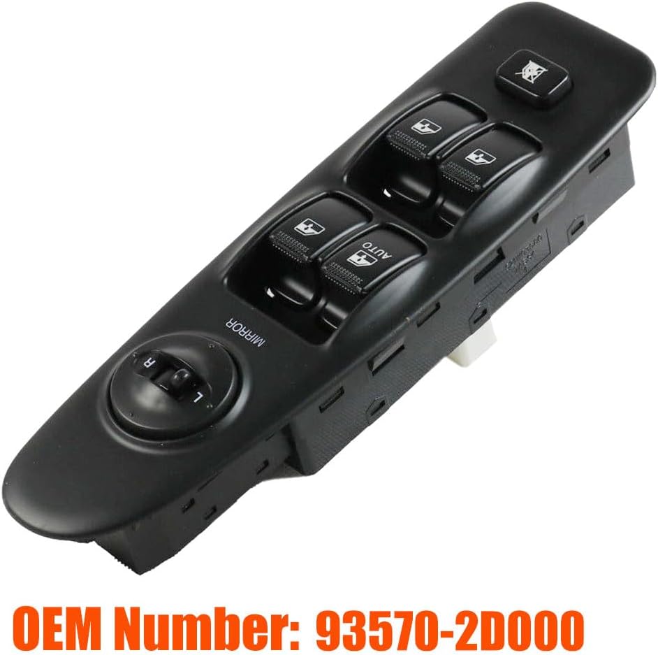 93570-2D000 Front Left Power Control Window Switch Driver Compatible with 2001 2002 2003 2004 2005 2006 Hyundai Elantra Driver Side Electric Master Window Switch Replacement for Elantra 2001-2006