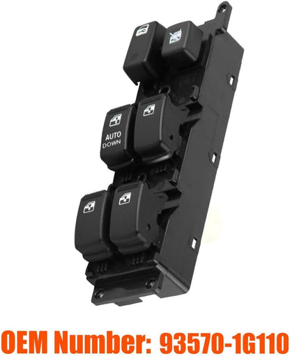 93570-1G110 Front Left Power Control Window Switch Driver Compatible with 2006-2010 KIA Rio Rio Hybrid Replace OE 93570 1G110 Fit for Driver Side Electric Master Window Switch for Rio Hybrid 2006-2010