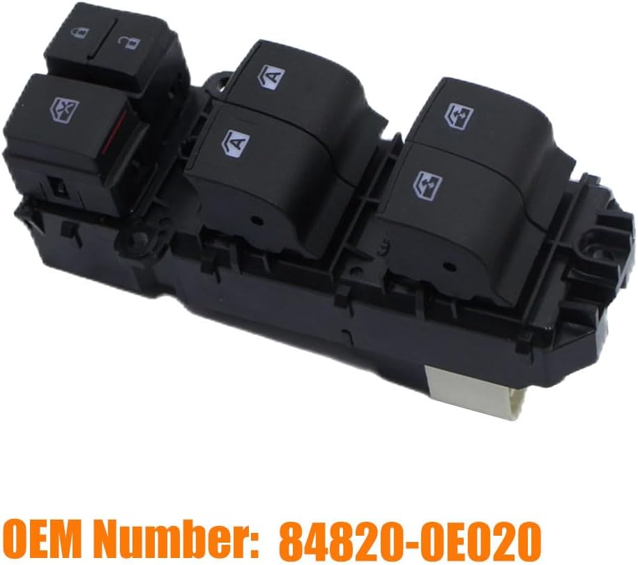 Power Window Master Control Switch Button Compatible with Toyota Tacoma 2016-2022 Replace OEM 84820-0E020 for Front Left Driver Side Power Window Switch Fit for Highlander 2014-2019