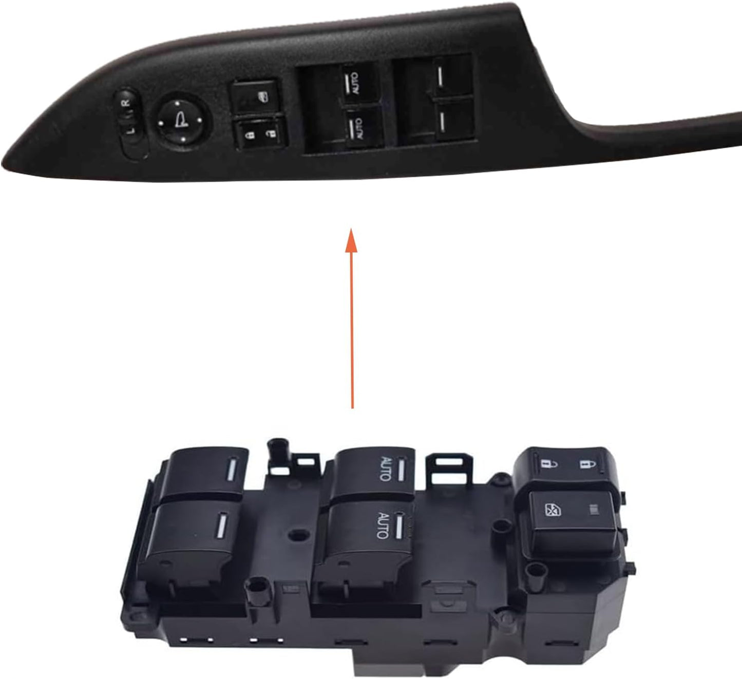 Front Left Driver Side Master Window Switch Compatible with Honda Accord Sedan EX-L 2013 2014 2015 2016 2017, Replace OE 35750T2AA01,35750-T2A-A01 | Fit for Driver Side Double Auto Switch Button