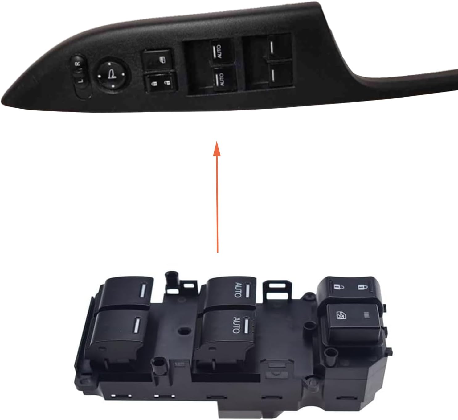Front Left Driver Side Master Window Switch Compatible with Honda Accord Sedan EX-L 2013 2014 2015 2016 2017, Replace OE 35750T2AA01,35750-T2A-A01 | Fit for Driver Side Double Auto Switch Button