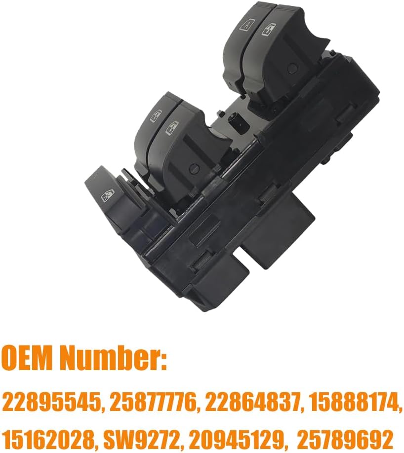 20945129 Driver Side Master Window Control Switch Button Compatible with 2007-2013 Chevy Silverado 1500/2500 HD/3500 HD/GMC Sierra/Yukon/Buick, Master Window Switch Fit for 08-11 Chevy HHR, Blue Light