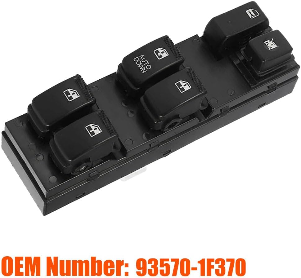 93570-1F370 Front Left Power Control Window Switch Driver Compatible with 2005-2010 Kia Sportage LX Replace# 935701F370 Replacement for Driver Side Electric Master Window Switch for Sportage 2005-2010