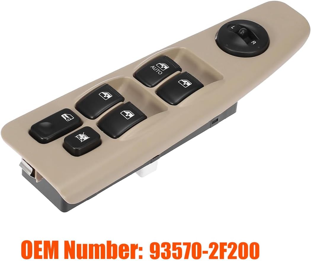 93570-2F200 Front Left Power Auto Window Switch Driver Compatible with 2004-2009 Kia Spectra & Cerato, Driver's Side Electric Master Window Switch Button Replacement for Kia Spectra & Cerato 2004-2009