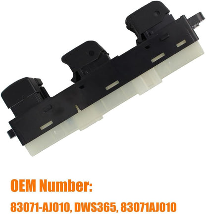 83071-AJ010 Driver Side Master Power Window Switch Replacement for S-ubaru Outback & S-ubaru Legacy 2010-2012 Replace OE DWS365 for Door Power Window Switch Button Fit for 10-12 S-ubaru Outback Legacy