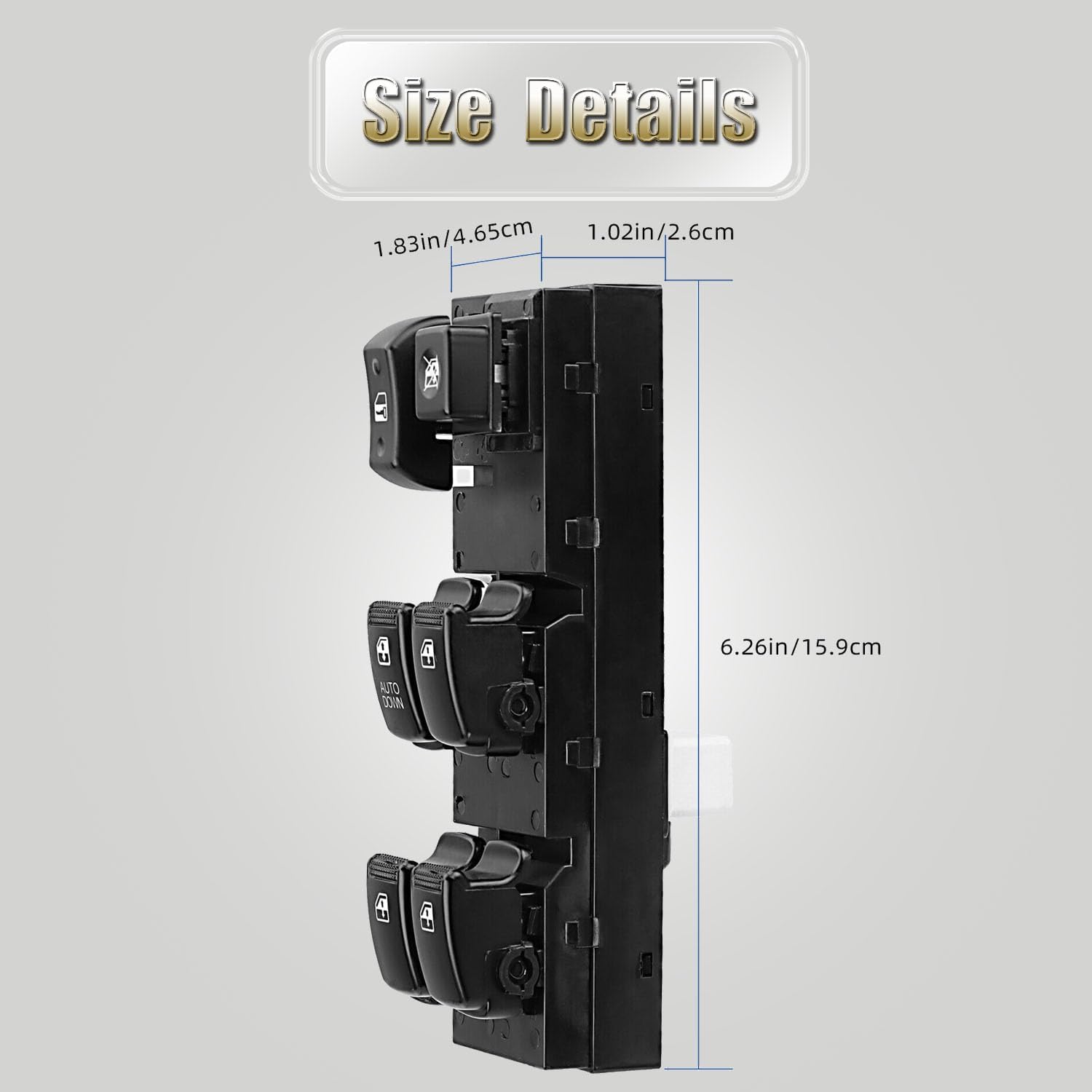 93570-2E000 Front Left Power Control Window Switch Driver Compatible with 2005-2010 Hyundai Tucson Replace OE 935702E200, 935702E000 Driver Side Electric Window Switch Replacement for Tucson 2005-2013
