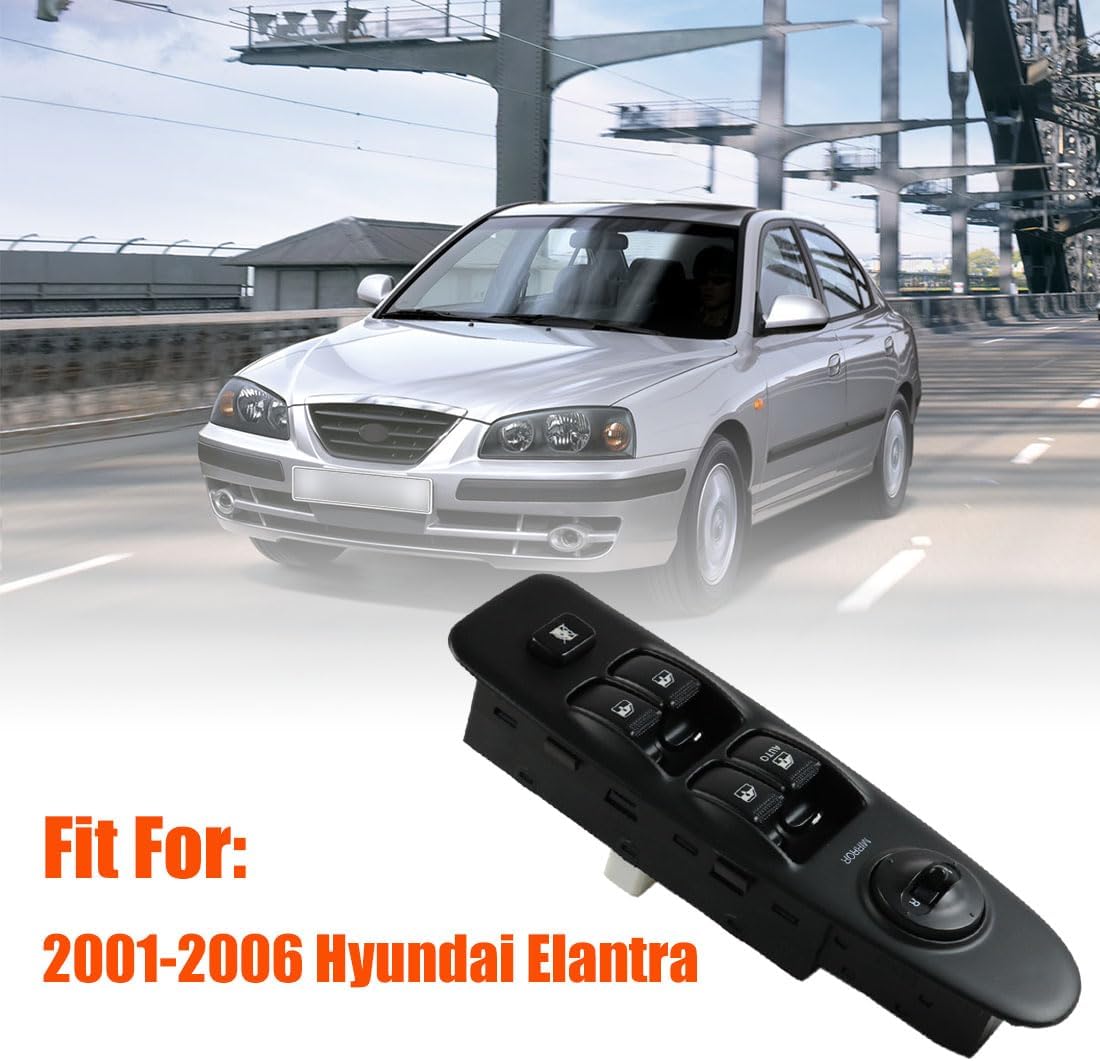 93570-2D000 Front Left Power Control Window Switch Driver Compatible with 2001 2002 2003 2004 2005 2006 Hyundai Elantra Driver Side Electric Master Window Switch Replacement for Elantra 2001-2006