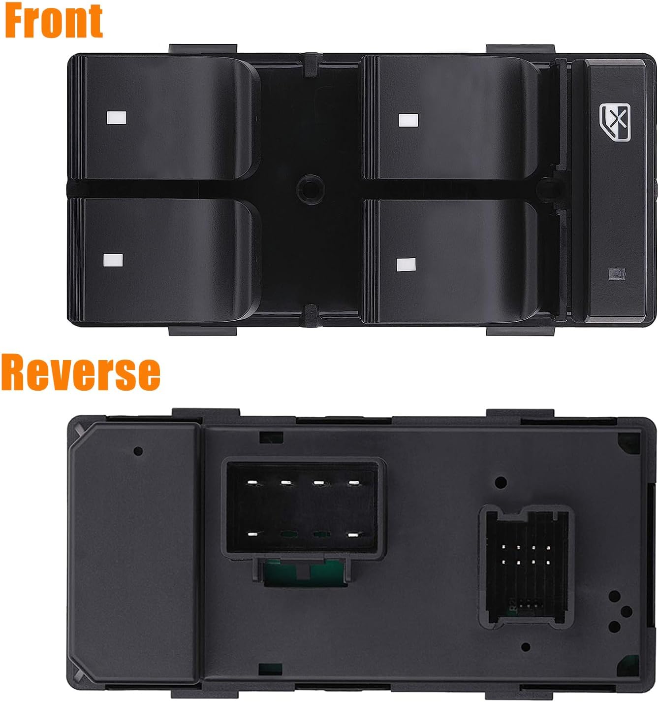 Power Window Control Switch fit for 2007-2016 GMC Acadia Replace OEM 20945224 901990, Front Left Driver Side Power Window Master Control Switch Button with Red Light