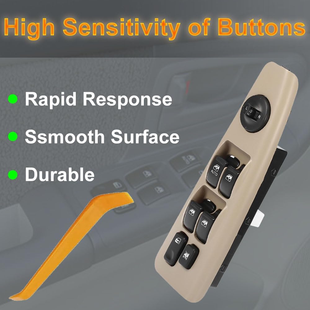 93570-2F200 Front Left Power Auto Window Switch Driver Compatible with 2004-2009 Kia Spectra & Cerato, Driver's Side Electric Master Window Switch Button Replacement for Kia Spectra & Cerato 2004-2009