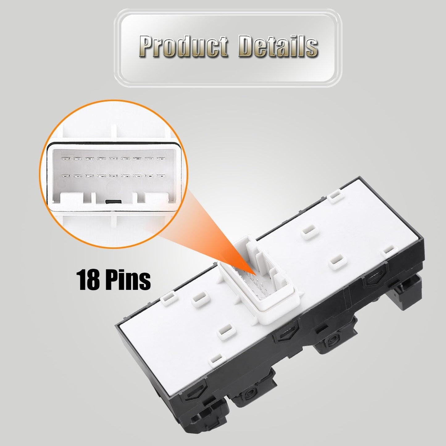 Power Window Master Control Switch Fit for 2019 2020 2021 Kia Forte Replace OE 93571M6100, 93571-M6100 for Front Left Driver Side Electric Window Switch Button Compatible with Kia Forte 2019-2021