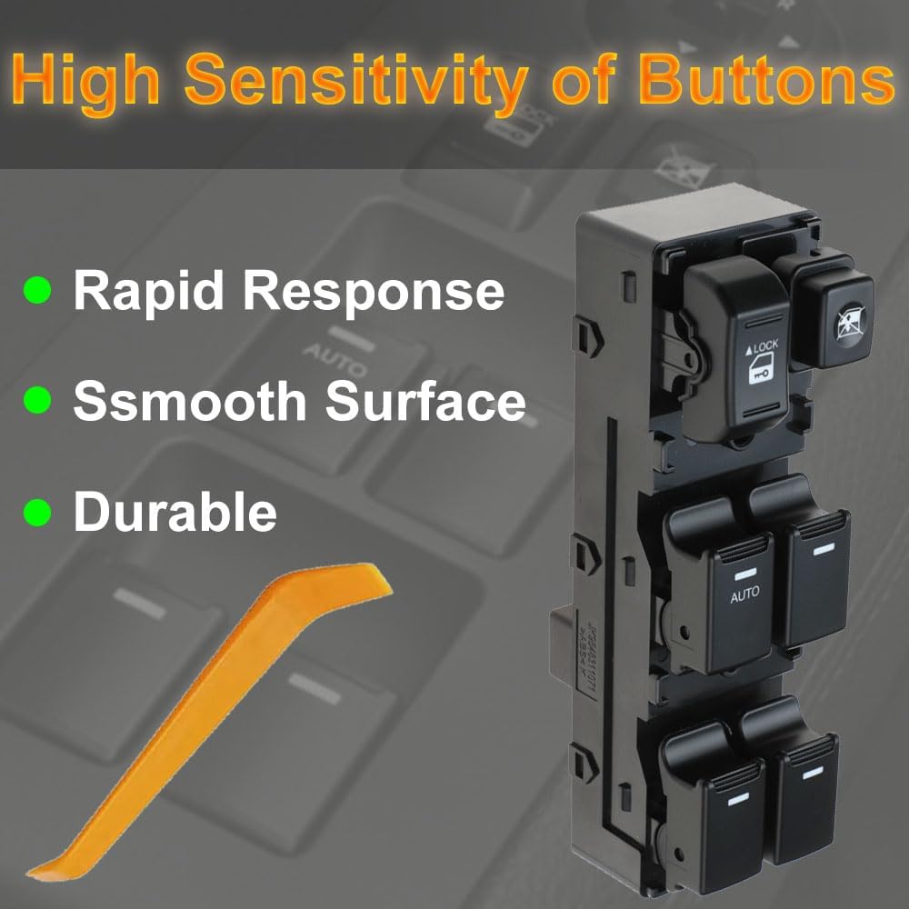 93573-2P100 Front Left Power Auto Window Switch Driver Compatible with 2011-2015 Kia Sorento, Driver Side Electric Master Window Switch Fit for Sorento 2011 2012 2013 2014 2015 Replace OE 935732P100