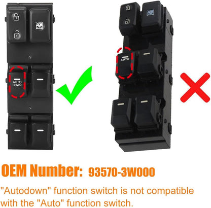Power Window Master Control Switch Button Compatible with Kia Sportage 2014 2015 2016 Replace OEM 935703W000 for Front Left Driver Side Door Window Switch Replacement for 2014-2016 Kia Sportage