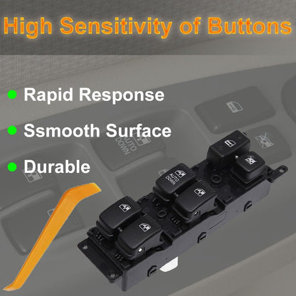 93570-1G110 Front Left Power Control Window Switch Driver Compatible with 2006-2010 KIA Rio Rio Hybrid Replace OE 93570 1G110 Fit for Driver Side Electric Master Window Switch for Rio Hybrid 2006-2010