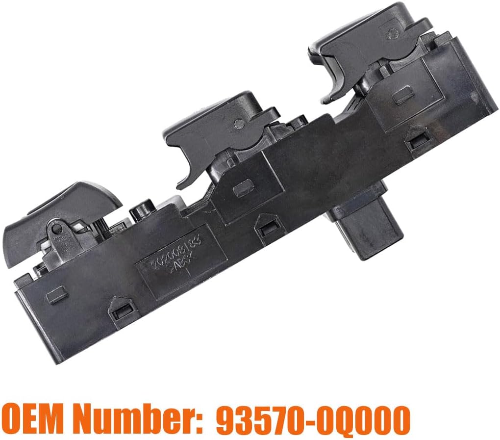 93570-0Q000 Front Left Power Control Window Switch Driver Compatible with 2009-2016 Hyundai Elantra Replace # 935700Q000 Replacement for Driver Side Electric Master Window Switch for Elantra 2009-2016