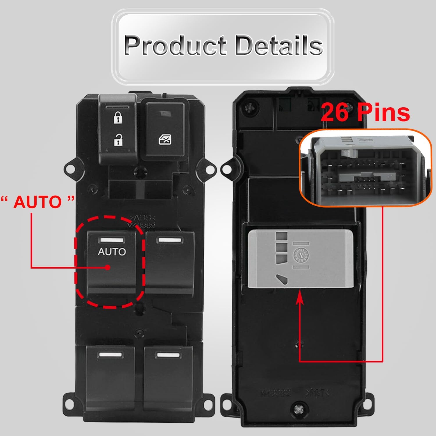 Front Left Driver Side Master Window Switch Replacement for Honda Accord Sport 2013-2017 Replace OE 35750T2AA91 | Fit for 2013-2017 Accord Sport 35750-T2A-A91 Power Window Master Switch Buttons