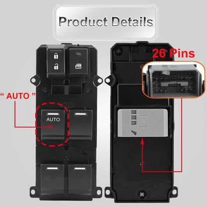 Front Left Driver Side Master Window Switch Replacement for Honda Accord Sport 2013-2017 Replace OE 35750T2AA91 | Fit for 2013-2017 Accord Sport 35750-T2A-A91 Power Window Master Switch Buttons