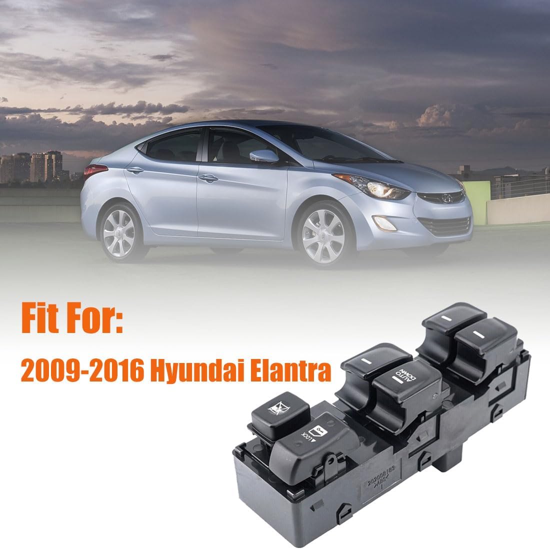 93570-0Q000 Front Left Power Control Window Switch Driver Compatible with 2009-2016 Hyundai Elantra Replace # 935700Q000 Replacement for Driver Side Electric Master Window Switch for Elantra 2009-2016