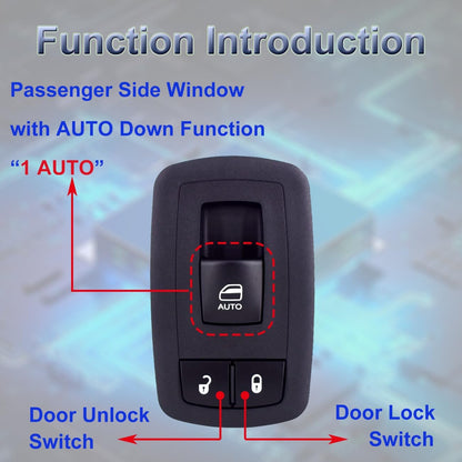 68183751AA Power Window Control Switch Front Right Passenger Side Compatible with Dodge Challenger 2015-2022 Replace # 68183751AB Replacement for Right Side Electric Window Switch for Challenger 15-22