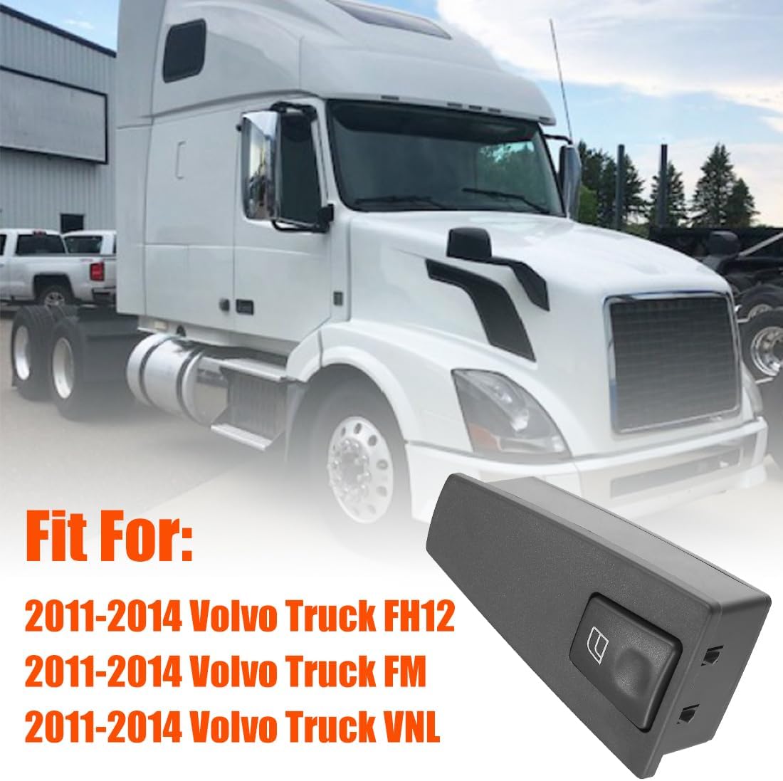 22566514 Right Side Power Control Window Switch Compatible with 2006-2014 Volvo Truck FH12 FM VNL Replace# 21354613, Passenger Side Power Master Window Switch for Volvo Truck FH12 FM VNL 2006-2014