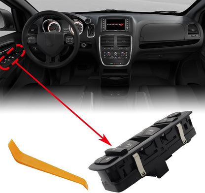 Power Window Master Control Switch Fit for 2012-2015 Chrysler Town & Country,for Dodge Grand Caravan,for 2013-2015 Dodge Ram 1500 2500 with Double Auto Button 3+9 pins Replace OE 68110867AB,68110867AA