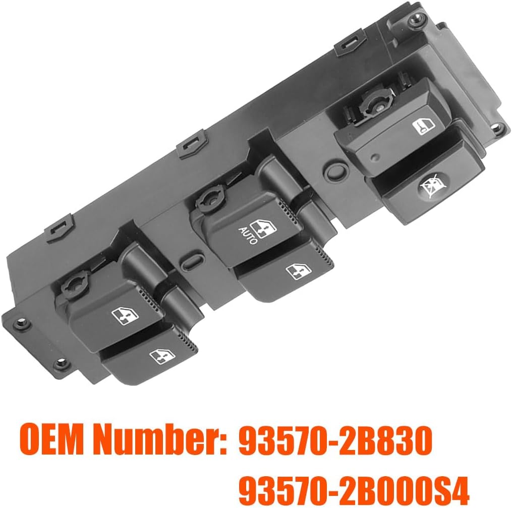 93570-2B000S4 Front Left Power Auto Window Switch Driver Compatible with 2007-2011 Hyundai Santa Fe CM Replace OE 93570-2B830 Driver Side Electric Master Window Switch Fit for Santa Fe CM 2007-2011