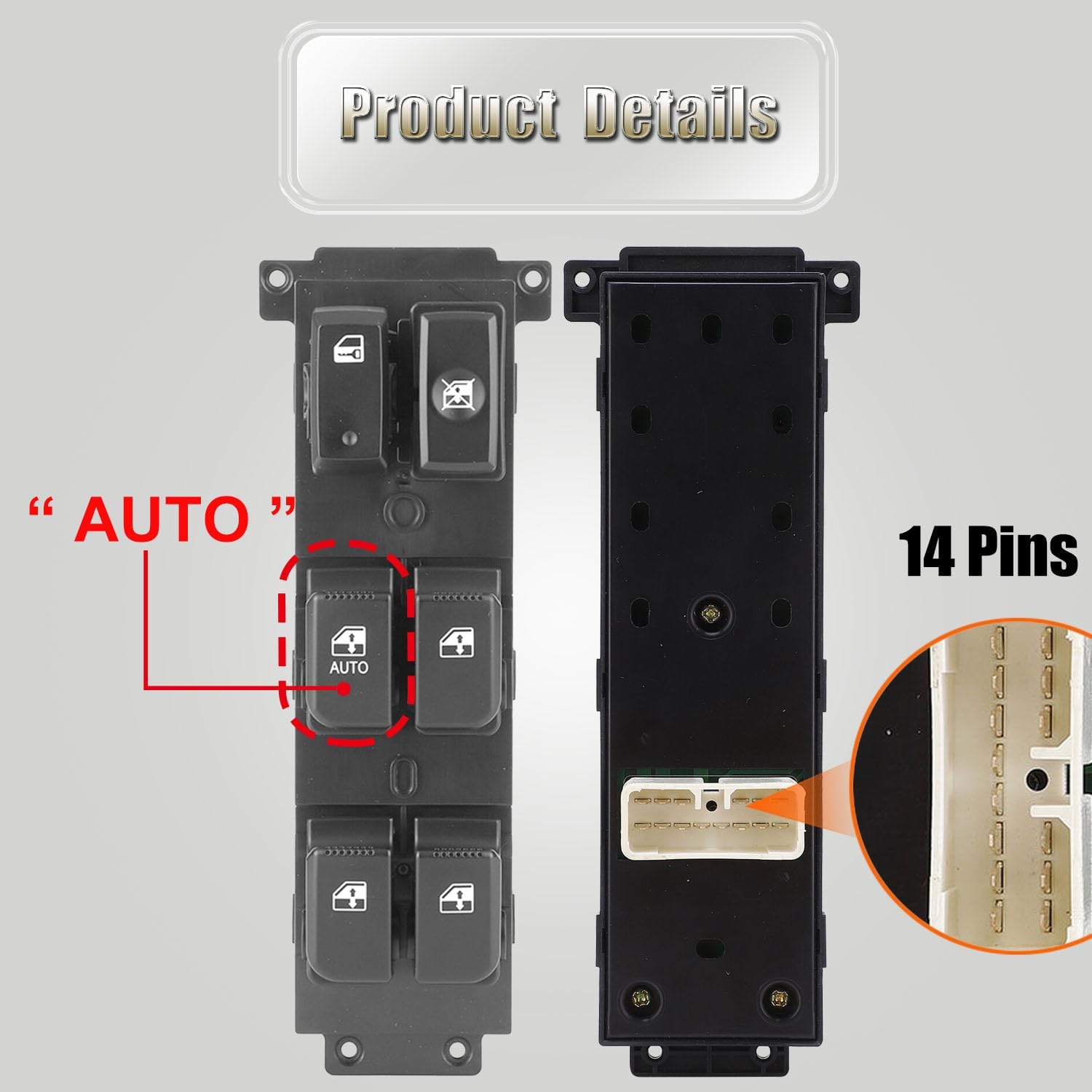 93570-2B000S4 Front Left Power Auto Window Switch Driver Compatible with 2007-2011 Hyundai Santa Fe CM Replace OE 93570-2B830 Driver Side Electric Master Window Switch Fit for Santa Fe CM 2007-2011