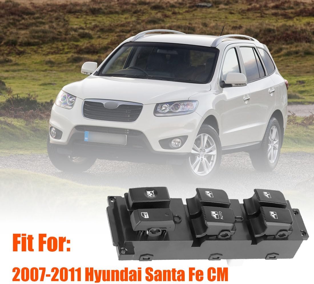 93570-2B000S4 Front Left Power Auto Window Switch Driver Compatible with 2007-2011 Hyundai Santa Fe CM Replace OE 93570-2B830 Driver Side Electric Master Window Switch Fit for Santa Fe CM 2007-2011