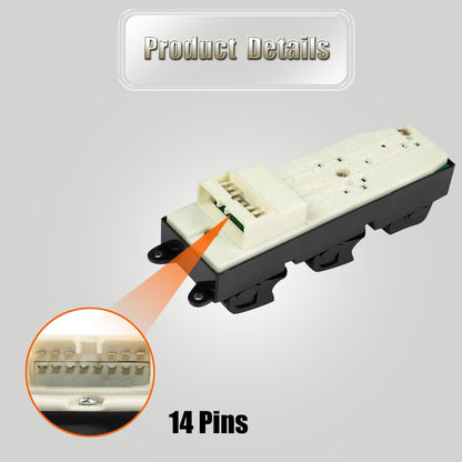 Power Window Master Control Switch Button Fit for Toyota Camry 1997-2001 for Toyota Corolla 1998-2002 Replace OEM 84820-AA011, 84820AA011, 901-702 for Front Left Driver Side Power Window Switch Button