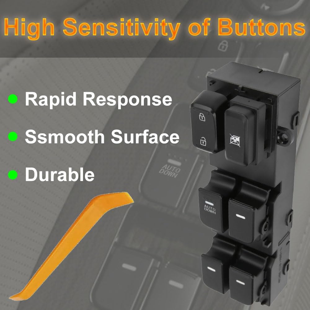 93570-2T000 Front Left Power Control Window Switch Driver Compatible with 2010-2013 Kia Optima Replace# 935702T000, Driver Side Electric Master Window Switch Replacement for Optima 2010 2011 2012 2013