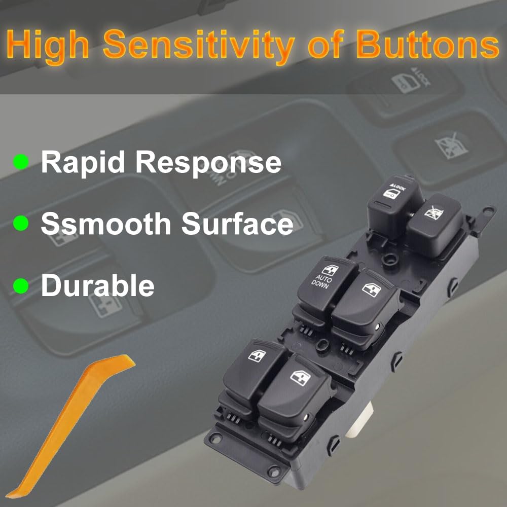 93570-1E110 Front Left Power Control Window Switch Driver Compatible with 2007-2008 Hyundai Accent Replace OE 93570 1E110 Replacement for Driver Side Electric Master Window Switch for Accent 2007-2008