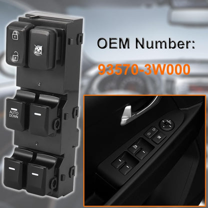 93570-3W000 Front Left Power Window Switch Driver Compatible with 2011-2016 Kia Sportage, Driver Side Electric Master Window Switch Button Replacement for Sportage 2012 2013 2014 2015, 1 Auto Down