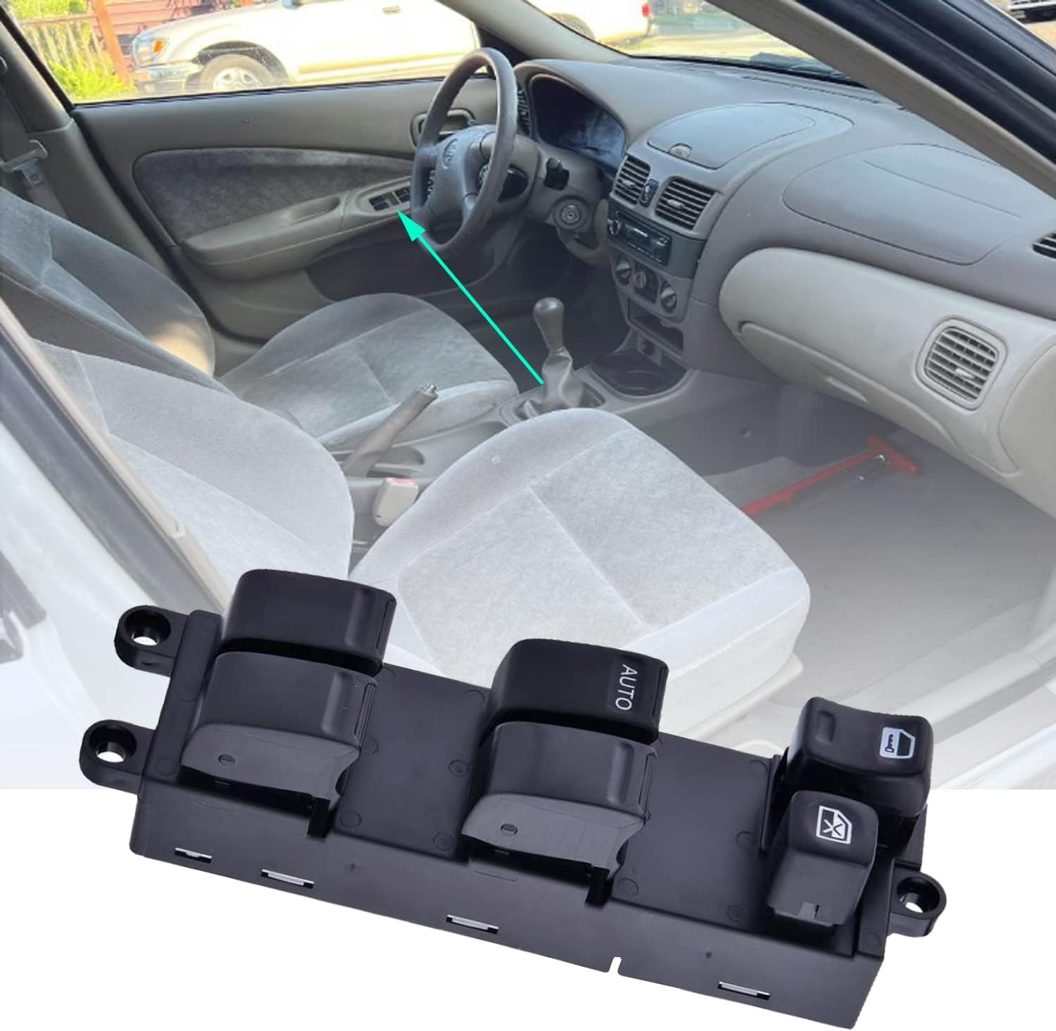 Front Left Drive Side Power Window Master Control Switch Button Compatible with Nissan Sentra 2000 2001 2002 2003 2004 2005 2006 Replaces OE 25401-5M000, 254015M000 Master Power Window Switch