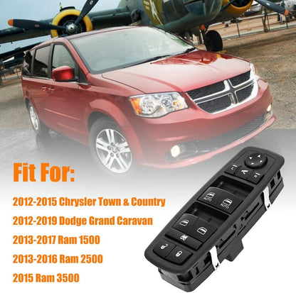Power Window Master Control Switch Fit for 2012-2015 Chrysler Town & Country,for Dodge Grand Caravan,for 2013-2015 Dodge Ram 1500 2500 with Double Auto Button 3+9 pins Replace OE 68110867AB,68110867AA
