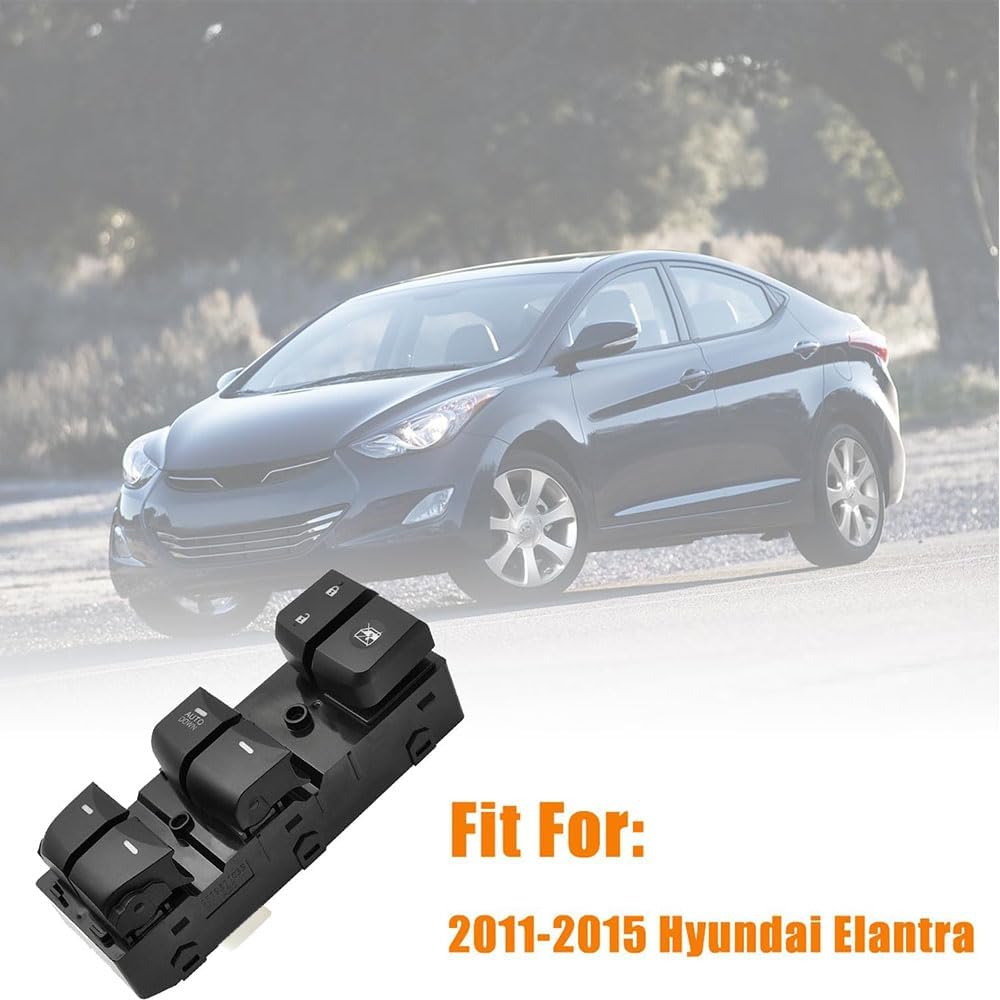Power Window Control Switch fit for Hyundai Elantra 2011-2015, Replace OEM 93570-3X000, Front Left Driver Side Power Window Master Control Switch Button 11-15