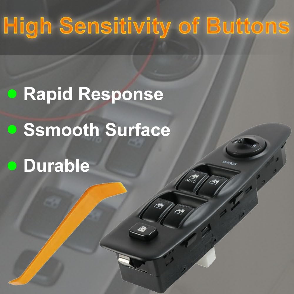 93570-2D000 Front Left Power Control Window Switch Driver Compatible with 2001 2002 2003 2004 2005 2006 Hyundai Elantra Driver Side Electric Master Window Switch Replacement for Elantra 2001-2006