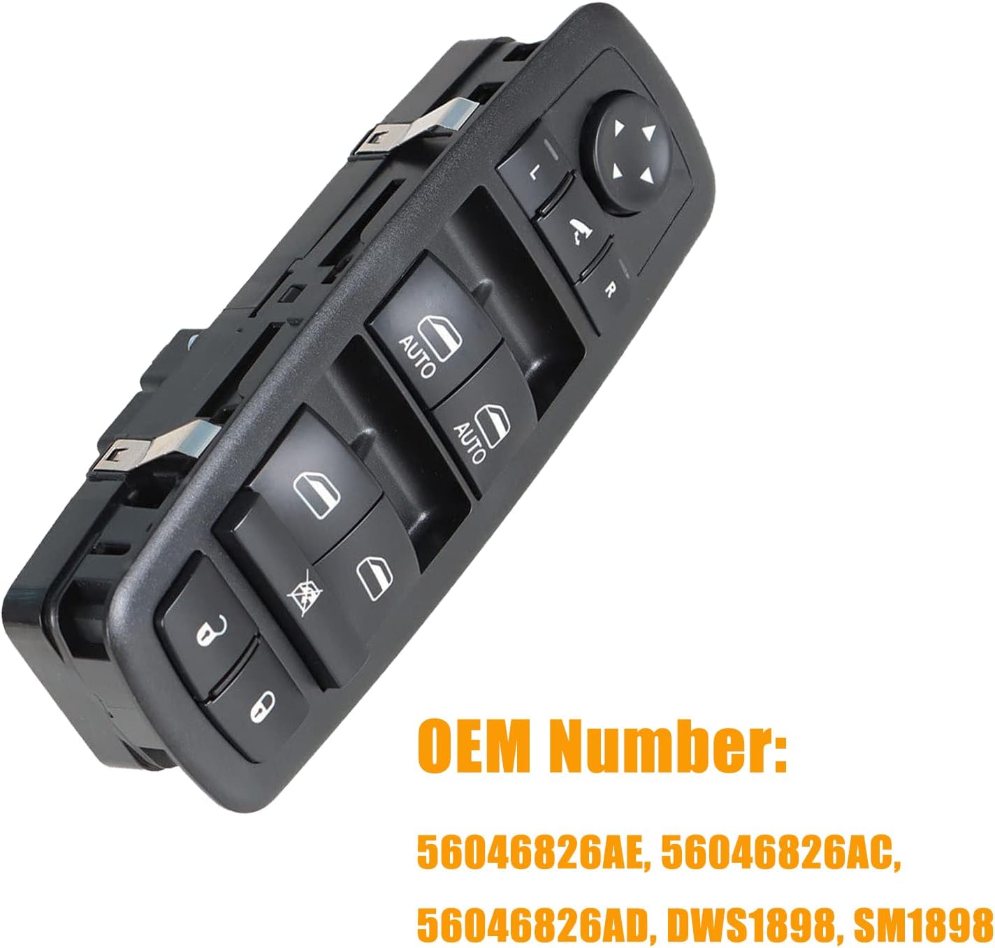 Door Master Power Window Control Switch Replacement for Dodge Journey Chrysler Replace OEM 56046826AE, 56046826AC 56046826AD, Front Left Driver Side Power Window Switch Button