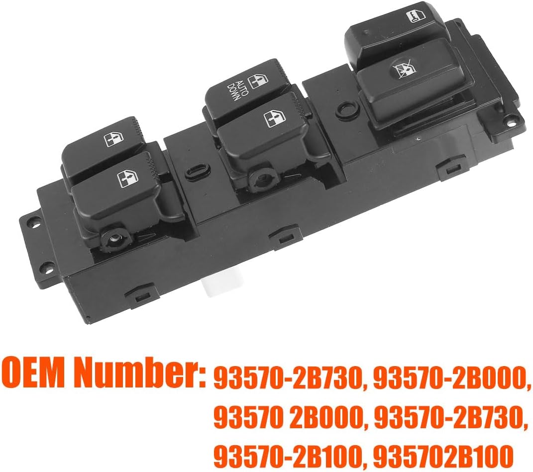 93570-2B100 Front Left Power Control Window Switch Driver Compatible with 2007-2011 Hyundai Santa Fe CM Replace OE 93570-2B730 Driver Side Electric Master Window Switch Fit for Santa Fe CM 2007-2011