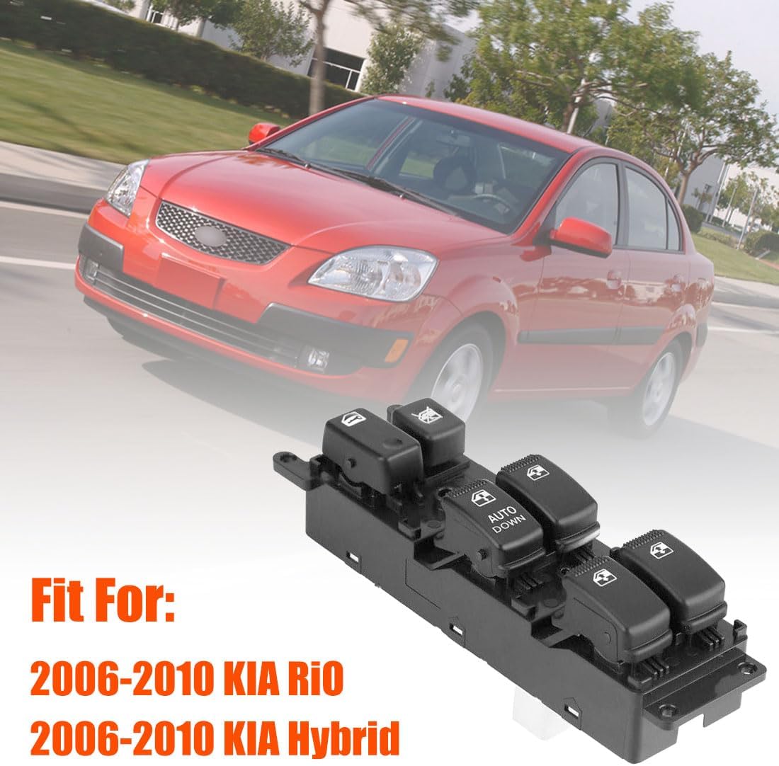 93570-1G110 Front Left Power Control Window Switch Driver Compatible with 2006-2010 KIA Rio Rio Hybrid Replace OE 93570 1G110 Fit for Driver Side Electric Master Window Switch for Rio Hybrid 2006-2010