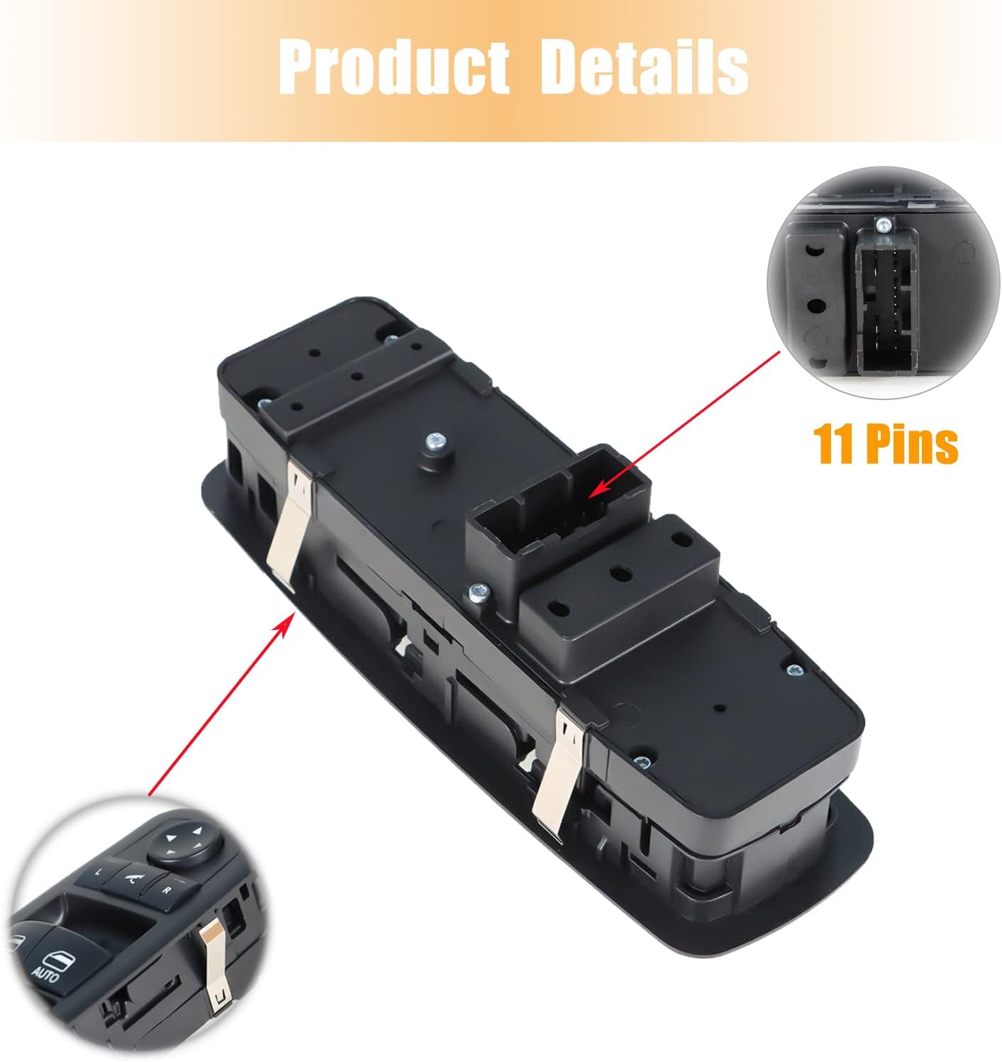 Door Master Power Window Control Switch Replacement for Dodge Journey Chrysler Replace OEM 56046826AE, 56046826AC 56046826AD, Front Left Driver Side Power Window Switch Button