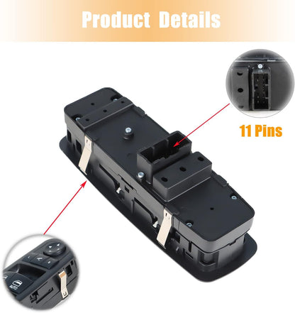 Door Master Power Window Control Switch Replacement for Dodge Journey Chrysler Replace OEM 56046826AE, 56046826AC 56046826AD, Front Left Driver Side Power Window Switch Button