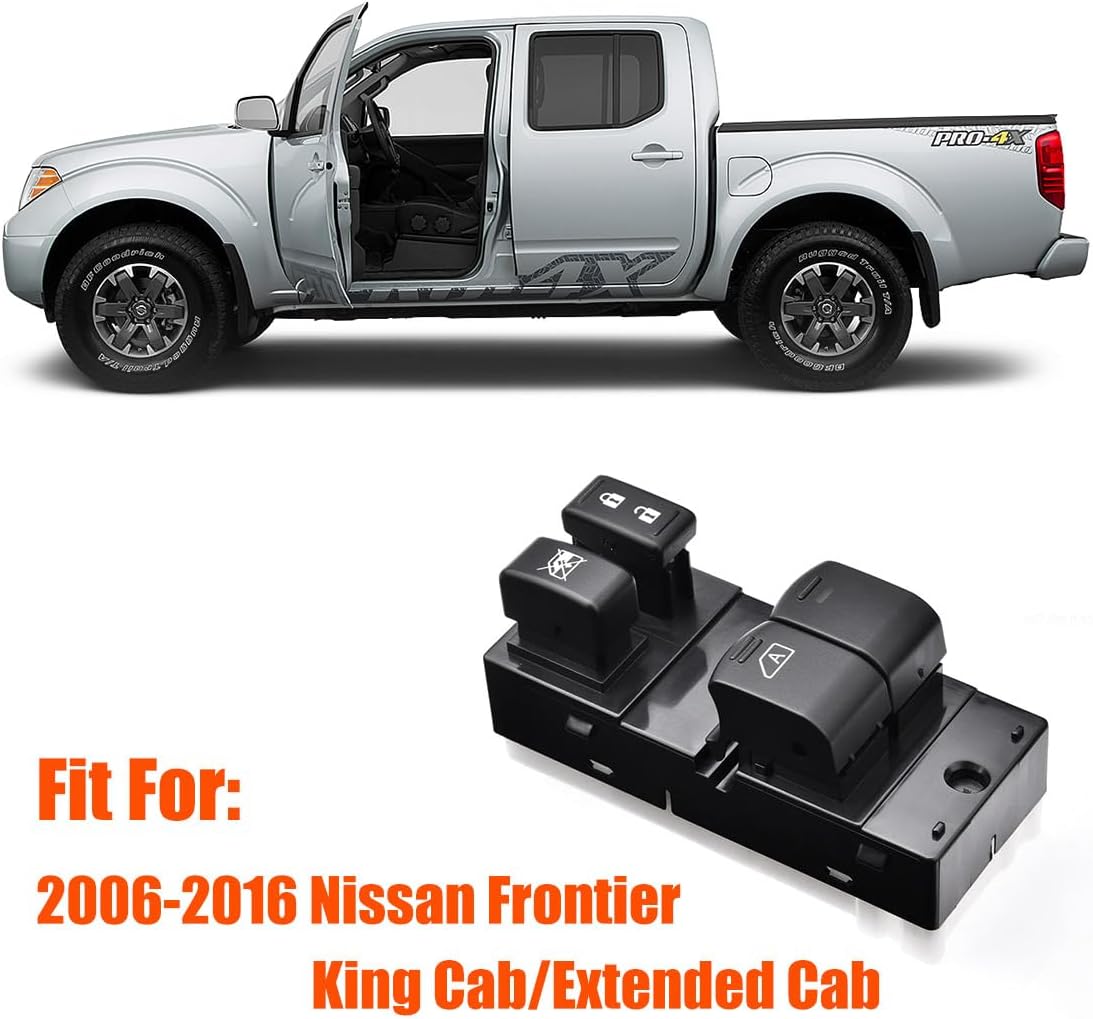 Front Drive Side Power Window Master Control Switch Fit for Nissan Frontier 2006-2016 King Cab/Extended Cab Replaces OE# 25401-ZP50A