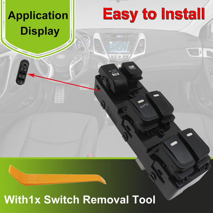 93570-0Q000-M5 Front Left Power Control Window Switch Driver Compatible with 2008-2015 Hyundai Elantra Replace OE 93570-0Q000 Fit for Driver Side Electric Master Window Switch for Elantra 2008-2015