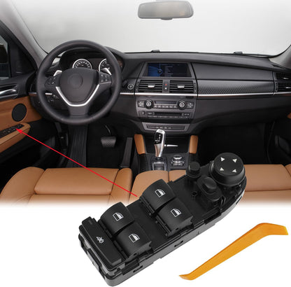 Power Window Switch Fit for BMW X5 Series E70 2007-2013, Compatible with BMW X6 E71 Series 2008-2014, Replace OEM 61319122117 Front Left Driver Side Power Window Master Control Switch Button