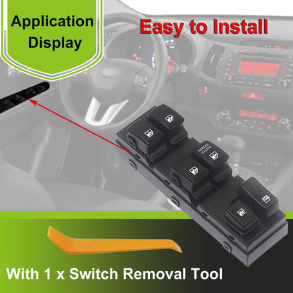 93570-1F370 Front Left Power Control Window Switch Driver Compatible with 2005-2010 Kia Sportage LX Replace# 935701F370 Replacement for Driver Side Electric Master Window Switch for Sportage 2005-2010