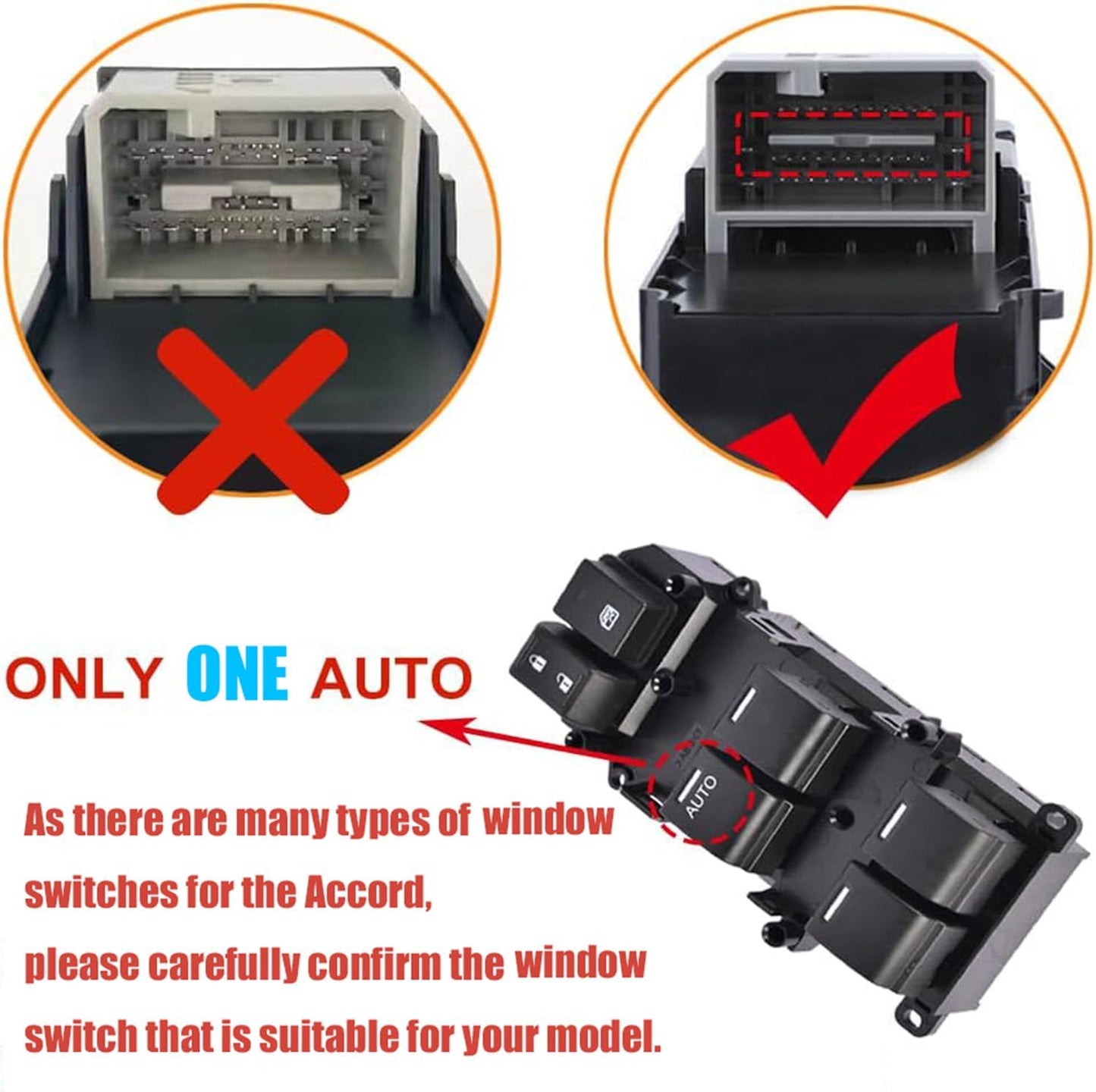 Front Left Driver Side Master Window Switch Compatible with Honda Accord Sedan 2008-2012 Replace OE 35750-TB0-H01 | Fit for 08-12 Honda Accord Power Window Master Single Auto Switch Buttons