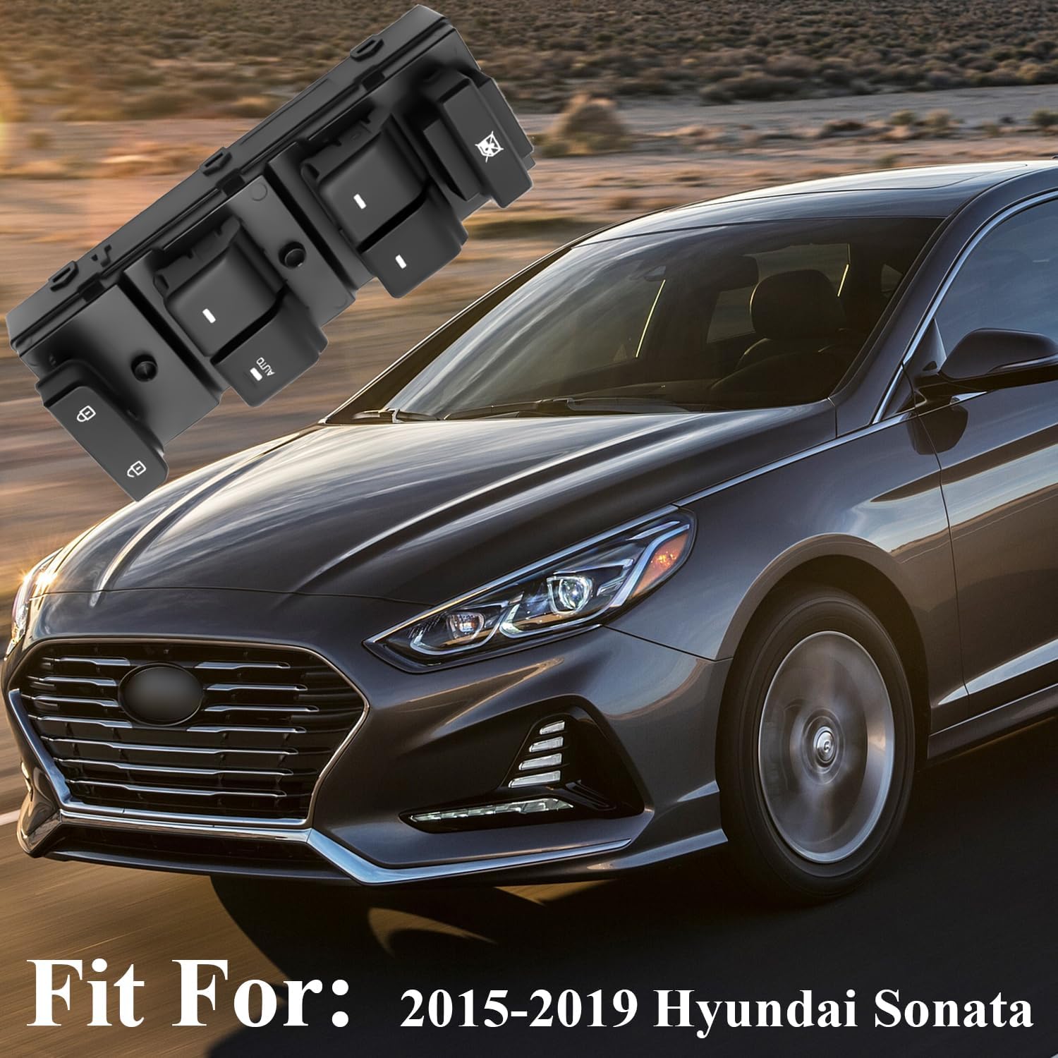 Front Left Driver Side Power Window Master Switch Fit for Hyundai Sonata 2015 2016 2017 2018 2019 Replace OEM 93570-C1000 for Power Window Control Switch Button Compatible for 2015-2019 Hyundai Sonata